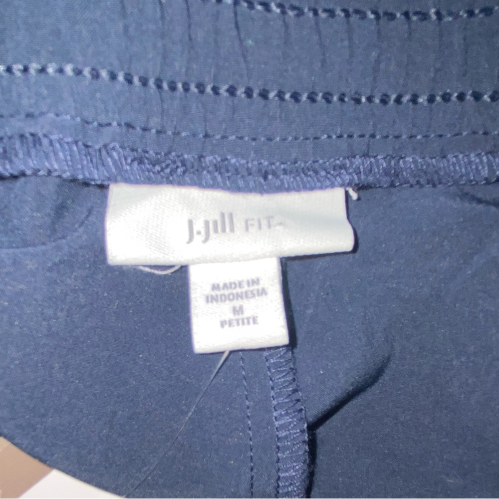 J Jill Fit NEW Wide Leg Crop Pants Flat Front navy blue size Medium Petite MP - Picture 6 of 8